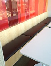 Break room banquette Break room banquette